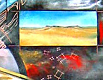 Detail First Panel of Wedding Lace Mural