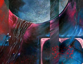 Detail First Panel of Wedding Lace Mural